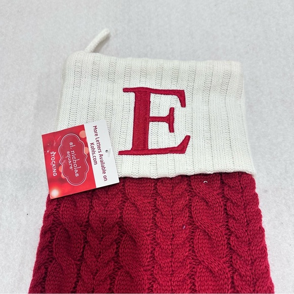 Letter E Knit Christmas Stocking - Picture 5 of 6